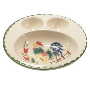 Vintage Cardinal China Airbrushed Rooster Soft Boiled Egg Bowl